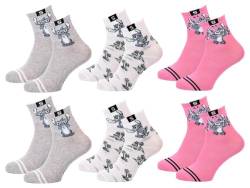 Ozabi - Mädchen Socken Lilo und Stitch Pack, Packung mit 6 Paaren 2687, 36-41 von Ozabi