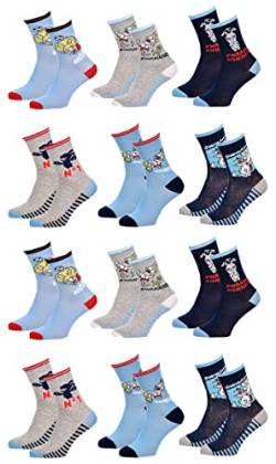 Ozabi Socken Jungen Lizenz Pack VON 12 PAAREN Surprise (as3, Numeric, Numeric_35, Numeric_38, Regular, 12er-Pack LAPINS CRETINS) von Ozabi