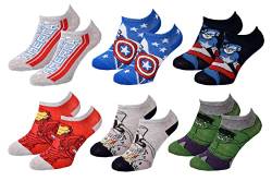 Ozabi Socken Pack Jungen AVENGERS (as3, numeric, numeric_35, numeric_38, regular, 6er-Pack SNEAKER 2487) von Ozabi