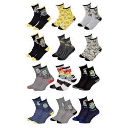 Ozabi Socken für Jungen Lizenz PACK VON 12 PAAREN SURPRISE (as3, numeric, numeric_31, numeric_34, regular, regular, 12er Pack MOI MOCHE ET MECHANT) von Ozabi