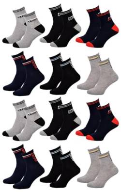 Ozabi Socken für Männer LOTTO (DE/NL/SE/PL, Numerisch, 43, 46, Regular, Regular, Packung mit 12 Paaren QUARTER 4614) von Ozabi