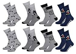 Ozabi Socken für Männer Lizenz PACK MICKEY MOUSE (as3, numeric, numeric_39, numeric_42, regular, regular, 8er-Pack 0887) von Ozabi