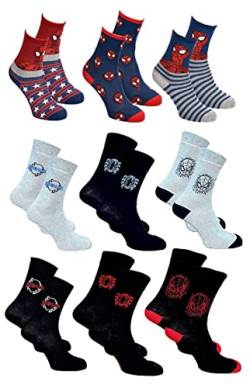 Ozabi Socken für Männer Lizenz PACK SPIDERMAN (as3, numeric, numeric_39, numeric_42, regular, regular, 9er-Pack Socken SURPRISE) von Ozabi