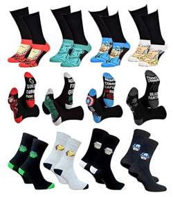 Ozabi Socken für Männer Lizenz PACK VON 12 PAAREN SURPRISE (as3, numeric, numeric_39, numeric_42, regular, regular, 3 ER PACK AVENGERS) von Ozabi