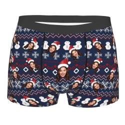 Ozinna Herren Boxershorts mit Personalisierte Gesicht Foto Weihnachten Unterwäsche Boxer Briefs Lustige für Männer Boyfriend Ehemann,(Stil-01-L) von Ozinna