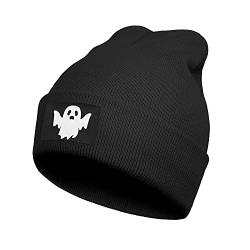 Ozrhuve Halloween Beanie - Niedliche gruselige Beanie Mütze Wintermütze, schwarz, Einheitsgröße von Ozrhuve