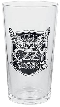 Ozzy Osbourne Crest Unisex Pint-Glas klar Glas 0,5 l Alkohol & Party, Band-Merch, Bands von Ozzy Osbourne