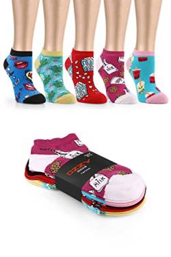 Bunte Socken Lustige Socken Damen 5er Pack lustige Motive Baumwolle Sportsocken (36-40) von Ozzy Socks
