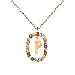 PDPAOLA - Halskette Buchstabe P- 925er Sterlingsilber 18k Vergoldung - Damenschmuck von P D PAOLA