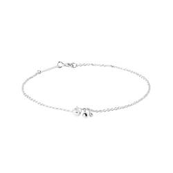 PDPaola Essentials Armband Water aus Sterling Silber mit Zirkonia und tropfenförmigen Anhängern, Größe 14-18cm, von P D PAOLA