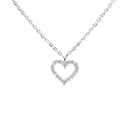 PDPaola White Heart Halskette Herz aus Sterling Silber mit Zirkonia, 40-55 cm, CO02-220-U von P D PAOLA