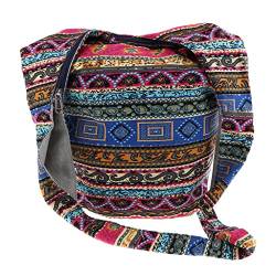 Bohemian Handtasche Schultertasche Crossbody Tasche Schulterbeutel mit Reißverschluss - Mehrfarbig von P Prettyia