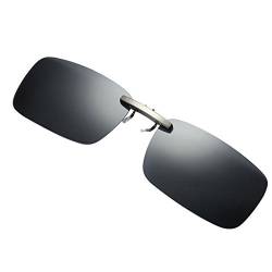 P Prettyia Sonnenbrillen-Clip UV400 HD Polarisierte Linse, Unisex-Sonnenbrille Frameless Brillen Clip für Myopia Glasse/Outdoor/Driving - Grau, 131mm von P Prettyia