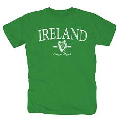 Irland Harfe grün Shamrock Tattoo Rock Belfast Dublin Folk Musik Shirt Polo T-Shirt L von P-T-D