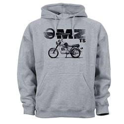 P-T-D MZ TS Motorrad S 51 Enduro AWO ETZ Simson EMW RT 125 NVA Oldtimer DDR Jawa VEB grau Hoodie Kapuzenpullover 3XL XXXL von P-T-D