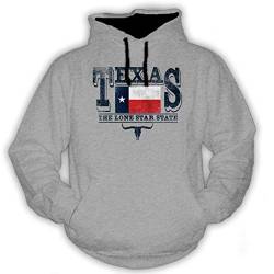 P-T-D Texas grau Dallas Houston Route 66 USA Amerika Alaska Las Vegas Hoodie Kapuzenpullover L von P-T-D