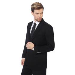 P&L Herren Blazer Premium Stretch Classic Fit Sport Mantel Anzug Jacke, Schwarz, 56 von P&L