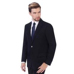 P&L Herren Blazer Premium Stretch Classic Fit Sport Mantel Anzug Jacke, navy, 52 Kurz von P&L