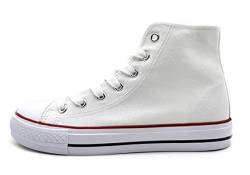 P&L Sneaker Textil Canvas Turnschuh Segeltuch Chunkyrayan (Hoch Weiß, EU Schuhgrößensystem, Erwachsene, Damen, Numerisch, M, 37) von P&L