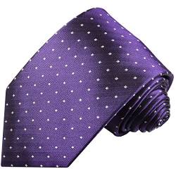 Paul Malone Krawatte lila violett gepunktete Seidenkrawatte überlange 165cm von P. M. Krawatten