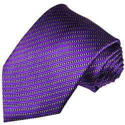 Paul Malone Krawatte lila violett gestreifte Seidenkrawatte überlange 165cm von P. M. Krawatten