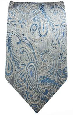 Paul Malone schmale Krawatte 6cm jeansblaue paisley Seidenkrawatte (Normallänge 150cm) von P. M. Krawatten