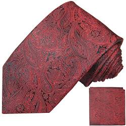 Rotes paisley Krawatten Set 2tlg Paul Malone Seidenkrawatte + Einstecktuch (Schmale 6cm Krawatte) von P. M. Krawatten