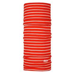 P.A.C. Kids Merino Wool Stripes Red Multifunktionstuch - Merinowoll Schlauchtuch, Halstuch, Schal, Kopftuch, Unisex, 10 Anwendungsmöglichkeiten von P.A.C.