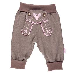 P.Eisenherz Baby Jogginghose im Lederhosen-Look mit rosa Stickerei inkl. Geschenkverpackung von P.Eisenherz