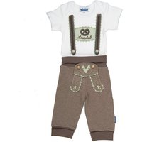 P.Eisenherz Body & Hose Trachten Set für Lausbuben im Geschenkkarton (kurzarm) (2-tlg) applizierte Hosenträger und Jogginghose im Lederhosen Look von P.Eisenherz