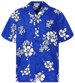 P.L.A. Pacific Legend Original Hawaiihemd, Kurzarm, 64, Blau, S von P.L.A.