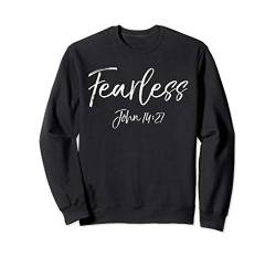 John 14:27 Bible Verse Quote Gift Women's Christian Fearless Sweatshirt von P37 Design Studio Jesus Shirts