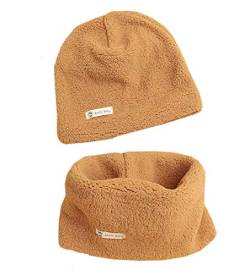 PAADIYA Baby Strickmütze+ Loop Schal Set Baumwollmütze Weich Kinder Mode Beanie Mütze Nackenwärmer Halsbänder Halstuch Herbst Winter von PAADIYA