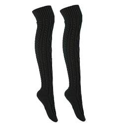 PAADIYA Boomly Damen Mädchen Kniestrümpfe Lange Overknee Strümpfe Stricken Beinwärmer Winter Socken Warm Innen Zuhause Wolle Socken Knieschoner Doppelter Diamant Fußbodensocken von PAADIYA