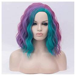 weich Perücke Perücken, stilvolle, mehrfarbige Perücken, gewellte, lockige Perücken, hitzebeständige Bob-Party-Perücken, Cosplay, für Frauen, verwenden Perücken, 25 cm natürlich von PAASHE