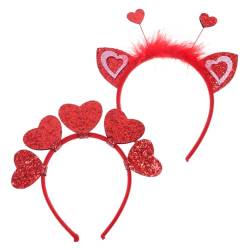 2St valentinstag stirnband Headbopper zum Valentinstag Valentinstagkostüm hair toppers for women hair bows for women Liebe Kopfbedeckung Geschenk Partybedarf Amor Plastik von PACKOVE
