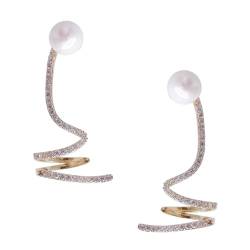 PACKOVE 1 Paar Zirkonia-Perlen-Ohrringe Ohrringe Perle Diamantohrringe für frauen Ohrstecker von PACKOVE