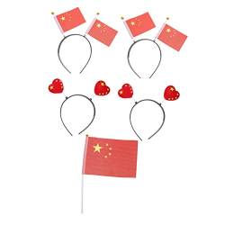 PACKOVE 1 Satz Kopfbedeckung chinesische Nationalflagge kleine Mini-Nationalflaggen Tiara Dekoration für Kinderspiele Handheld-Stick-Flagge Pentagramm Banner Dekorationen schmücken Student von PACKOVE