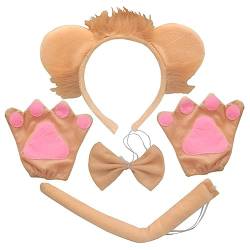 PACKOVE 1 Satz Tierstirnband Löwe schöner Kopfschmuck Stirnband mit Löwenohren deko Tiara Löwenohr Stirnband Cosplay-Set für Frauen Halloween Kopfbedeckung einstellen schmücken Krawatte von PACKOVE