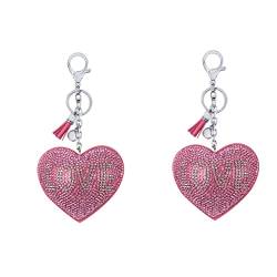 PACKOVE 2 STK Liebe Schlüsselanhänger Geldbeutel? Charme? Herzförmig Rosa Ornament Flanell von PACKOVE