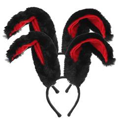 PACKOVE 2St Hasenohr Stirnband Cosplay Haarschmuck Ostern verkleiden sich Stirnband Haarbänder Haarklammer Partykostüm Schönes Stirnband mit Hasenohren Tier Haarnadel rot von PACKOVE