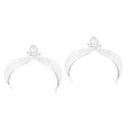 PACKOVE 2St -Perlen- haarspangen für damen haarbänder für damen alte Königin Stirnband mit Perlen für die barocke Einrichtung Hochzeitsdekorationen für die Zeremonie Foto von PACKOVE