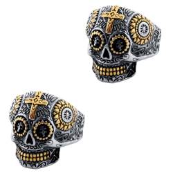 PACKOVE 2st Punk-eheringe Halloween-ring Retro-ring Spoof-totenkopf-ring Gotische Versprechensringe Totenkopf Eheringe Ringe Für Männer Ästhetisch Damenringe Schädel Männlich Schmuck von PACKOVE