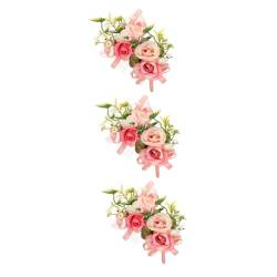 PACKOVE 3 Sätze Handgelenksblumen und Ansteckblumen hochzeitsdeko Korsagen für die Hochzeit Männer Hochzeit Ansteckblume Brautjungfern-Accessoire Braut Corsage am Handgelenk die Blumen von PACKOVE