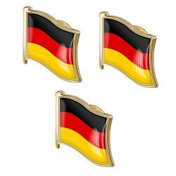 PACKOVE 3St Deutschlandfahnenbrosche Kleidungsabzeichen Landesflaggenbrosche Kleiderbrosche von PACKOVE