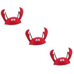 PACKOVE 3St Hummer Hut Haarbänder Stirnband Hauben für Kinderhaube Hüte Kinderkleidung Hummer-Hut-Foto-Stütze Cosplay-Kopfschmuck Hase Kopfbedeckung Leistungsrequisiten 3d Flanell rot von PACKOVE