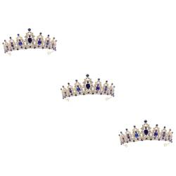 PACKOVE 3St Krone Hochzeitshaar Braut-Tiara-Schmuck Ornament Hochzeitsdekorationen Hochzeits-Tiara Tiara für Mädchen Hochzeitskleid Haarschmuck Zubehör Kopfbedeckung Fräulein Strass von PACKOVE