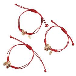 PACKOVE 3st Jahr Des Ochsen Armband Mit Roter Schnur Rote Armreifen Für Frauen Entzückende Handgelenksseile Ochsen-maskottchen-armband Tier Damen Fräulein Rotes Seil Transport Freundschaft von PACKOVE