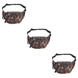 PACKOVE 3st Umhängetasche Für Damen Bauchtasche Mit Reißverschluss Für Damen Hüfttasche Brusttasche Für Damen Hafer Leopardenmuster von PACKOVE