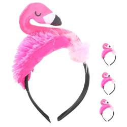 PACKOVE 4 Stück Flamingo-Stirnband Flamingo-Haarreifen tropische Stirnbänder Haarschmuck haar zubehör süßes Stirnband niedliche Haaraccessoires Halloween Tier Kind Feder von PACKOVE